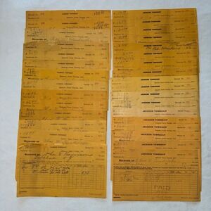 Antique 1910-1920 Jackson Township Spencer Owen County Indiana Tax‎ Receipts